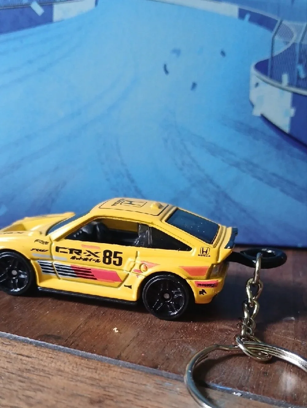 1985 Honda CR-X Keychain - Yellow Customized Zipper Pull..Key CHAIN